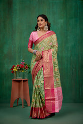 Elegant Green Cotton Silk Woven Ready to Wear Saree - Perfect for Any Occasion-RTW-2590